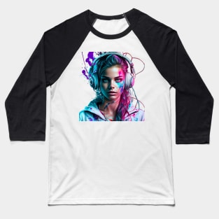 Techno Girl 3 Baseball T-Shirt